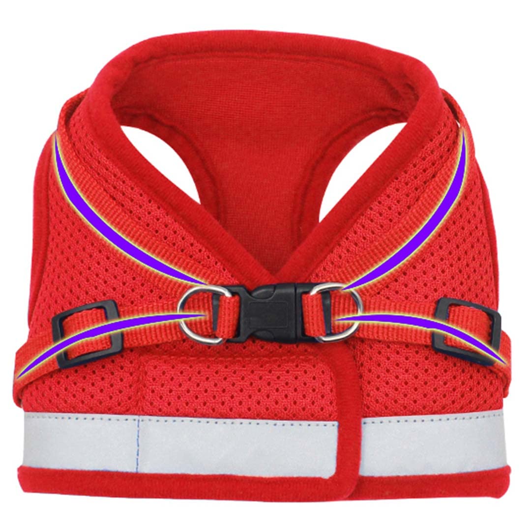 Kuber Industries Dog Harness With Adjustable Leash|Breathable Polyester Mesh Fabric |Large Size|HT-844|Comfortable No-Pull Grip|Quick Release Buckles|Red