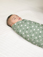 Mush 100% Bamboo Swaddle : Ultra Soft, Breathable, Thermoregulating, Absorbent, Light Weight and Multipurpose Wrapper/Baby Bath Towel/Blanket (3, Jungle Grey - Rabbit Green - Geo Mustard)