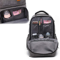 CoolBELL Multifunctional Diaper Bag/Backpack/Nappy Bag/Handbag cum Maternity Bag with Bottle Organizer & Tissue Dispensing Pocket in Nylon Fabric for Moms during Travel (Black)