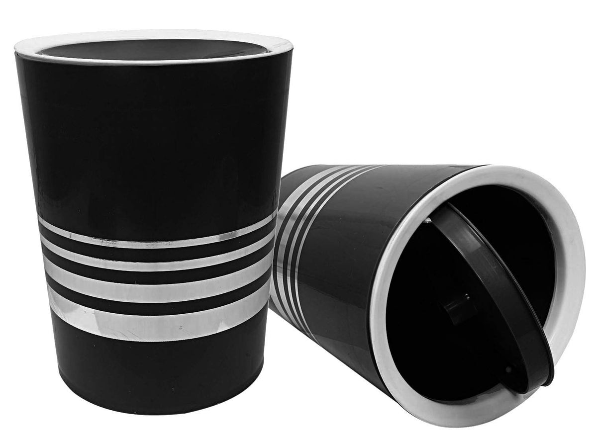 Heart Home Plastic 2 Pieces Swing Lid Garbage Waste Dustbin, 5 Liters (Black) - (CTHH016340)