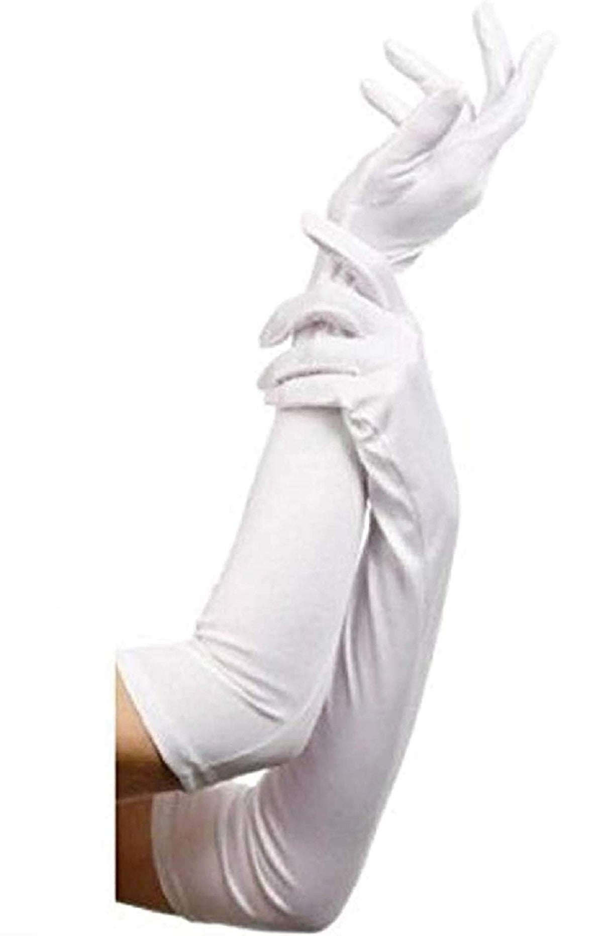 Kuber Industries Cotton 2 Piece Full Hand Arm Sleeves Gloves Set - White, Standard