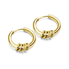 Yellow Chimes Hoop Earrings for Men Stainless Steel Golden Hoop Earrings for Women and Men.