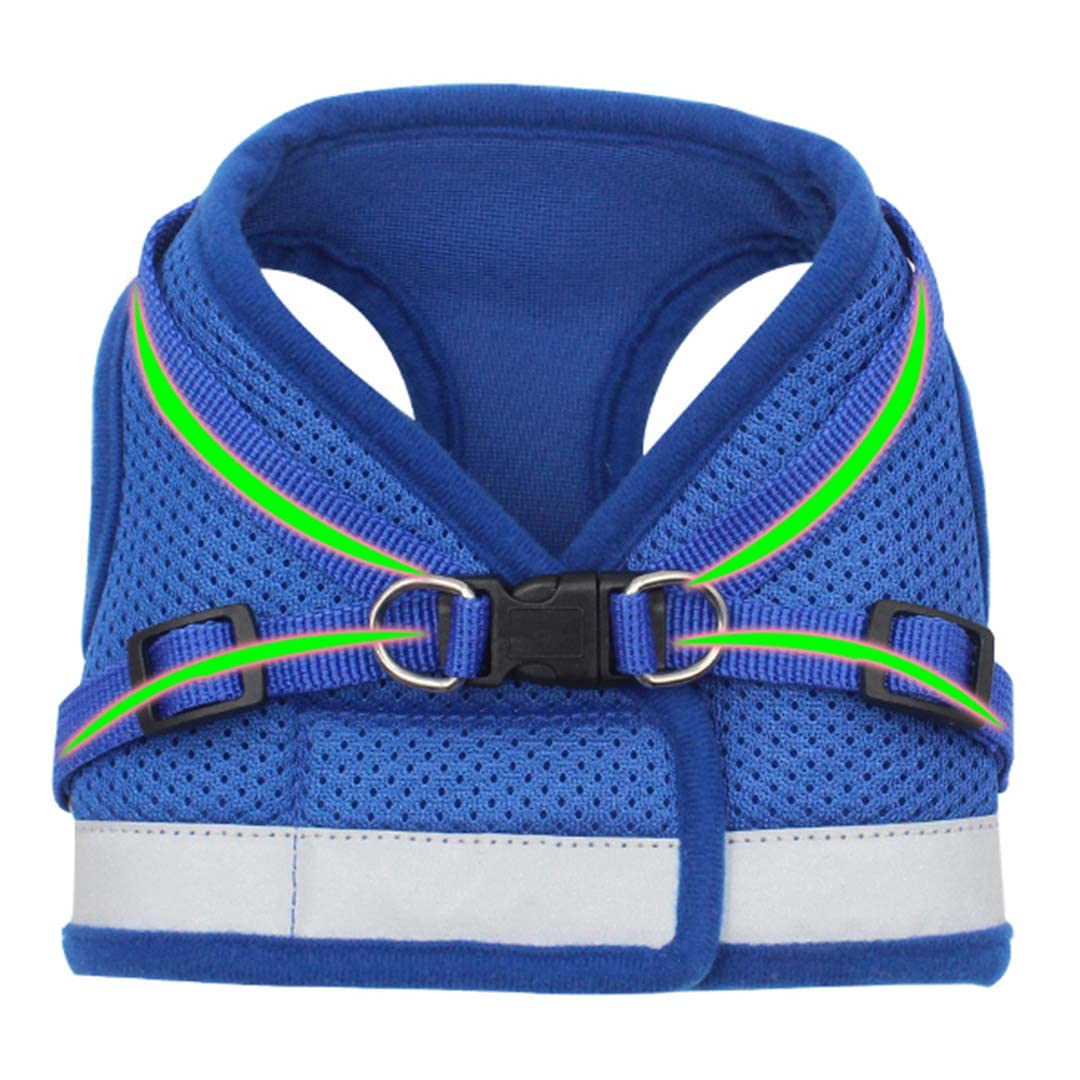 Kuber Industries Dog Harness With Adjustable Leash|Breathable Polyester Mesh Fabric |Small Size|HT-844|Comfortable No-Pull Grip|Quick Release Buckles|Blue