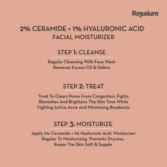 Rejusure Ceramide 2% + Hyaluronic Acid 1% Powerful Face Moisturizer for Dry Skin – 50ml