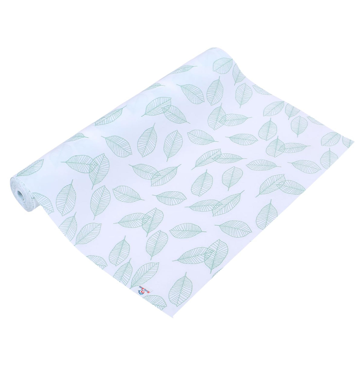 Heart Home Shelf Liner | EVA Kitchen Cabinet Shelf Mat | Anti-Slip Bathroom Mat | Fridge Mat | Table Mat | Green Leaf Print Wardrobe Mat | 1.5 Meter | White