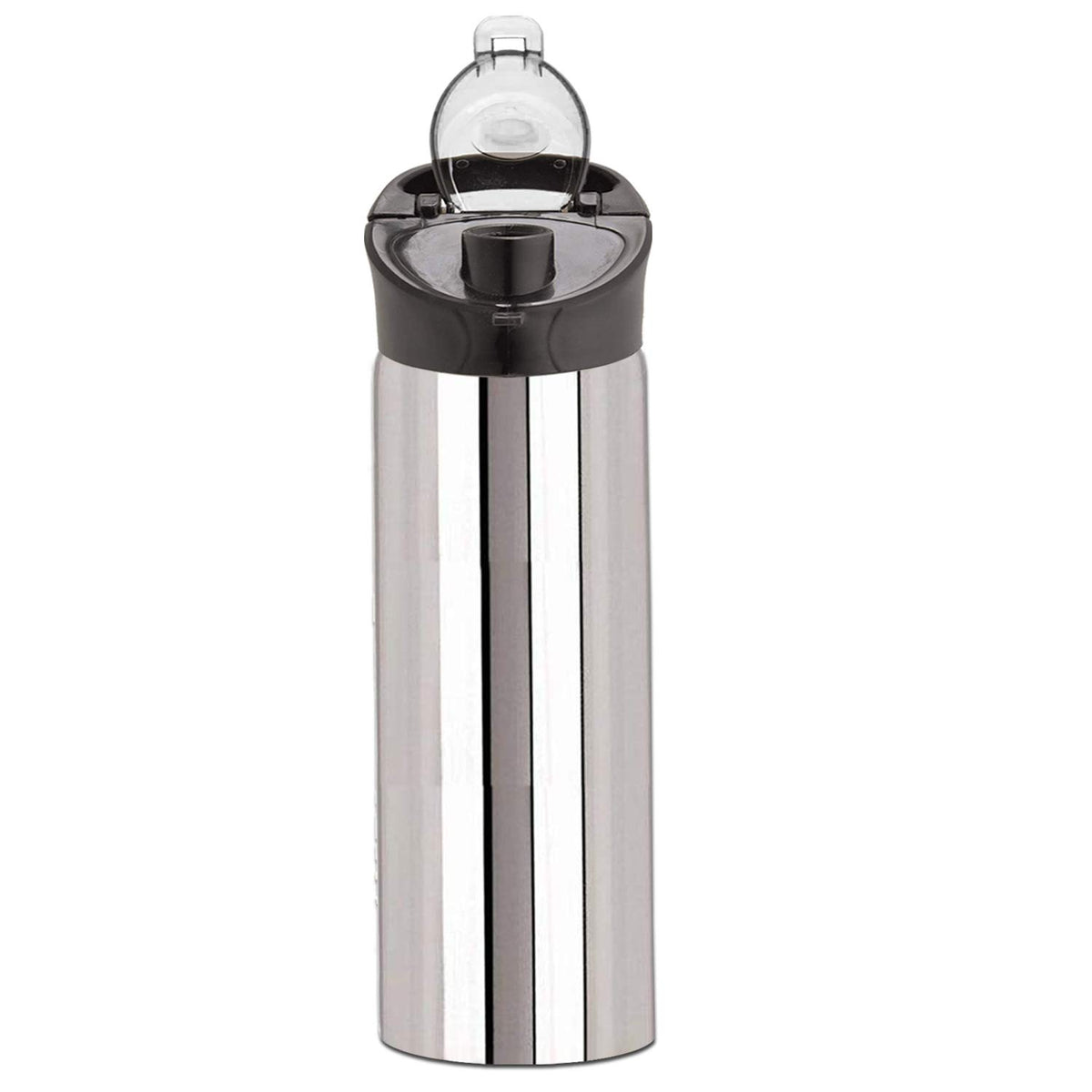 Kuber Industries Stainless Steel Fridge Water Bottle with Transparent Flip Cap 1 LTR (Silver) -CTKTC21627