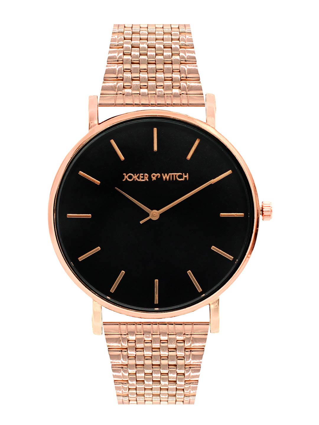 Joker & Witch Nebula Stainless Steel Black Big Dial Rose gold Band Analog Watch for Women | Pack of 2