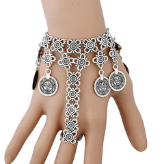 Yellow Chimes Hanging Charms Silver Bracelet For Women And Girls.