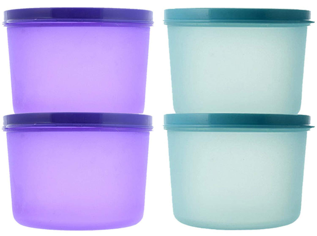 Kuber Industries Plastic 4 Pieces Kitchen Storage Spice Containers, Fridge Container, Food Utility Box, Food Storage Containers Jars 1000 Ml (Purple & Blue) - CTLTC44045