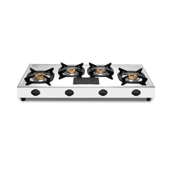 Surya Flame Force Gas Stove LPG Stove with Stainless Steel Pan Support Anti Skid Rubber Legs - 2 Years Complete Doorstep Warranty (4 Burner, 2)