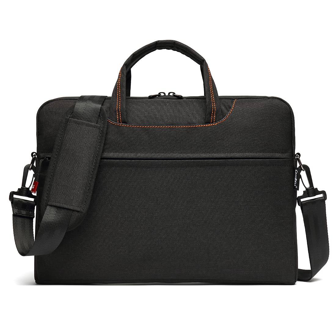 THE CLOWNFISH CoolBELL Water Resistant Nylon Unisex Slim 15.6 inch Laptop Messenger Bag Briefcase Handbag (Black)