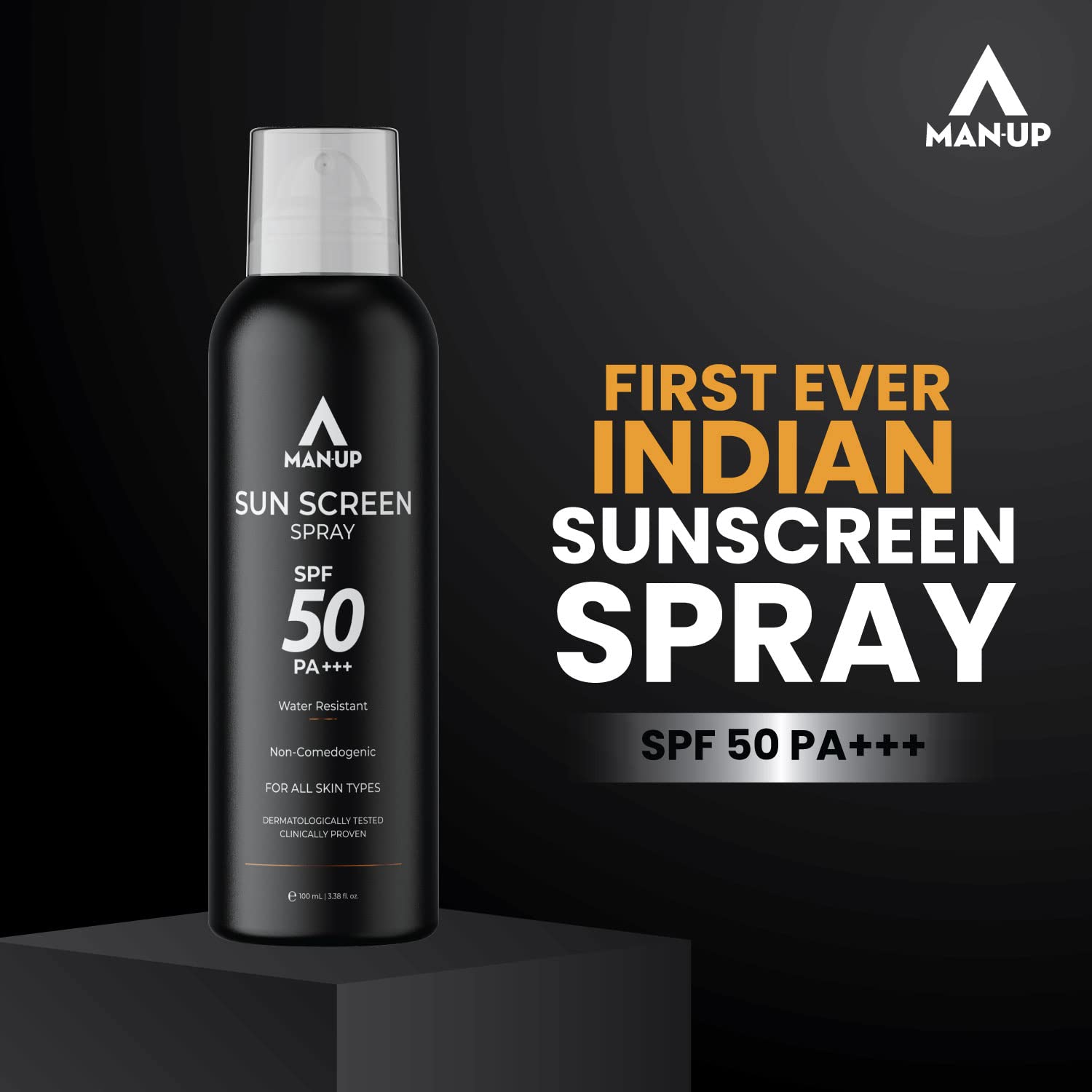 Man-Up Sun Screen Spray Spf-50 PA+++, Water Resistant, Non – GlobalBees Shop