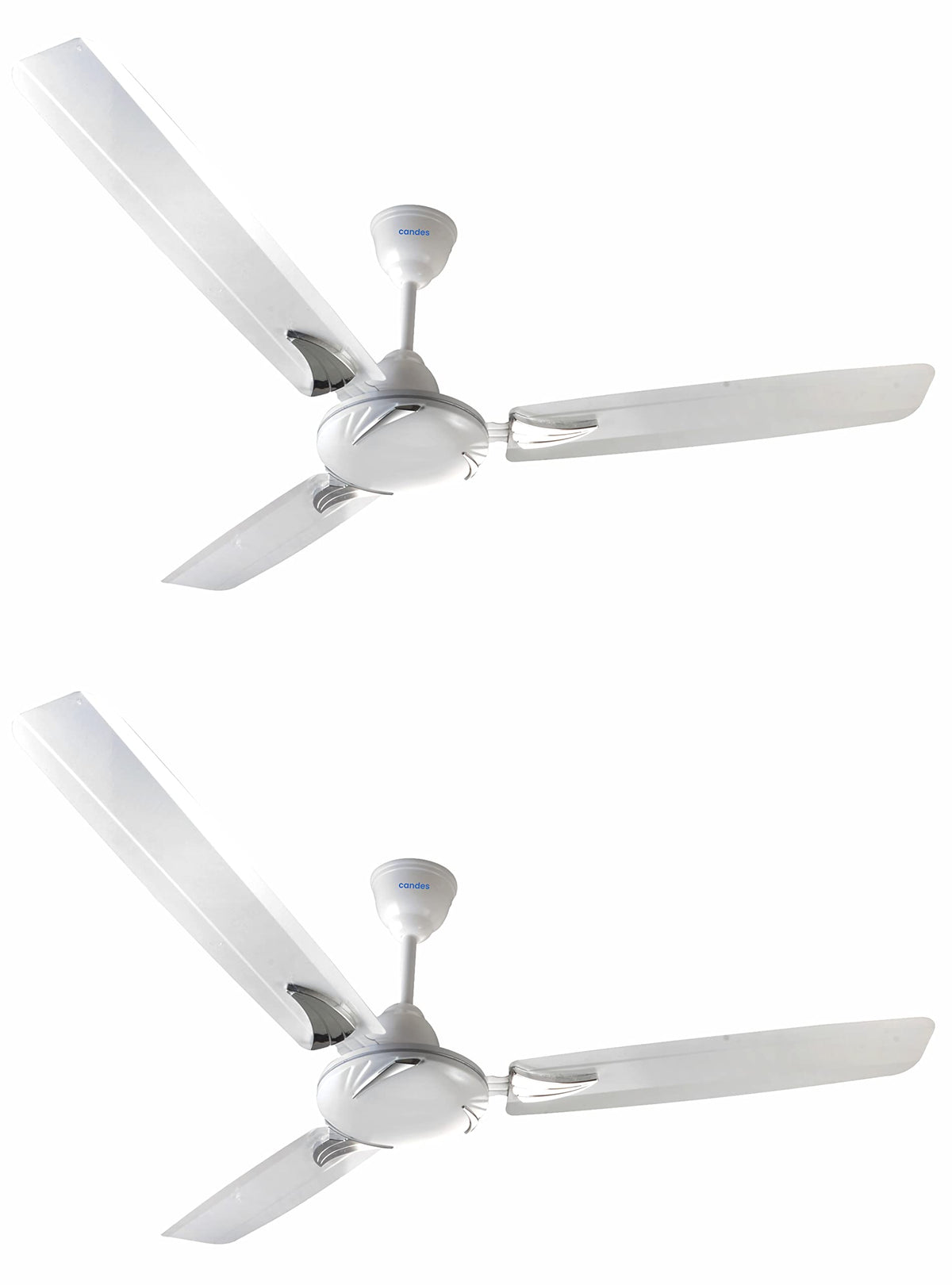 Candes Lynx Ceiling Fans For Home 1200Mm / 48 Inch | Bee 3 stars Rated, High Air Delivery, Noiseless & Energy Efficient | 1+1 Years Warranty | White, Pack Of 2