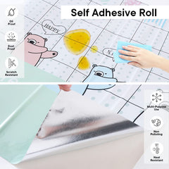 Kuber PET Wallpaper for Walls Kid’s Room I Self-Adhesive, Oilproof, Heat Resistant and Waterproof I DIY Designer Wall Sticker I Pack of 1 Roll, 60cmx500cm