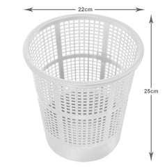 Kuber Industries Mesh Design Plastic Dustbin, Garbage Bin For Home, Kitchen, Office, 5Ltr.- Pack of 2 (Black & White)-47KM0789
