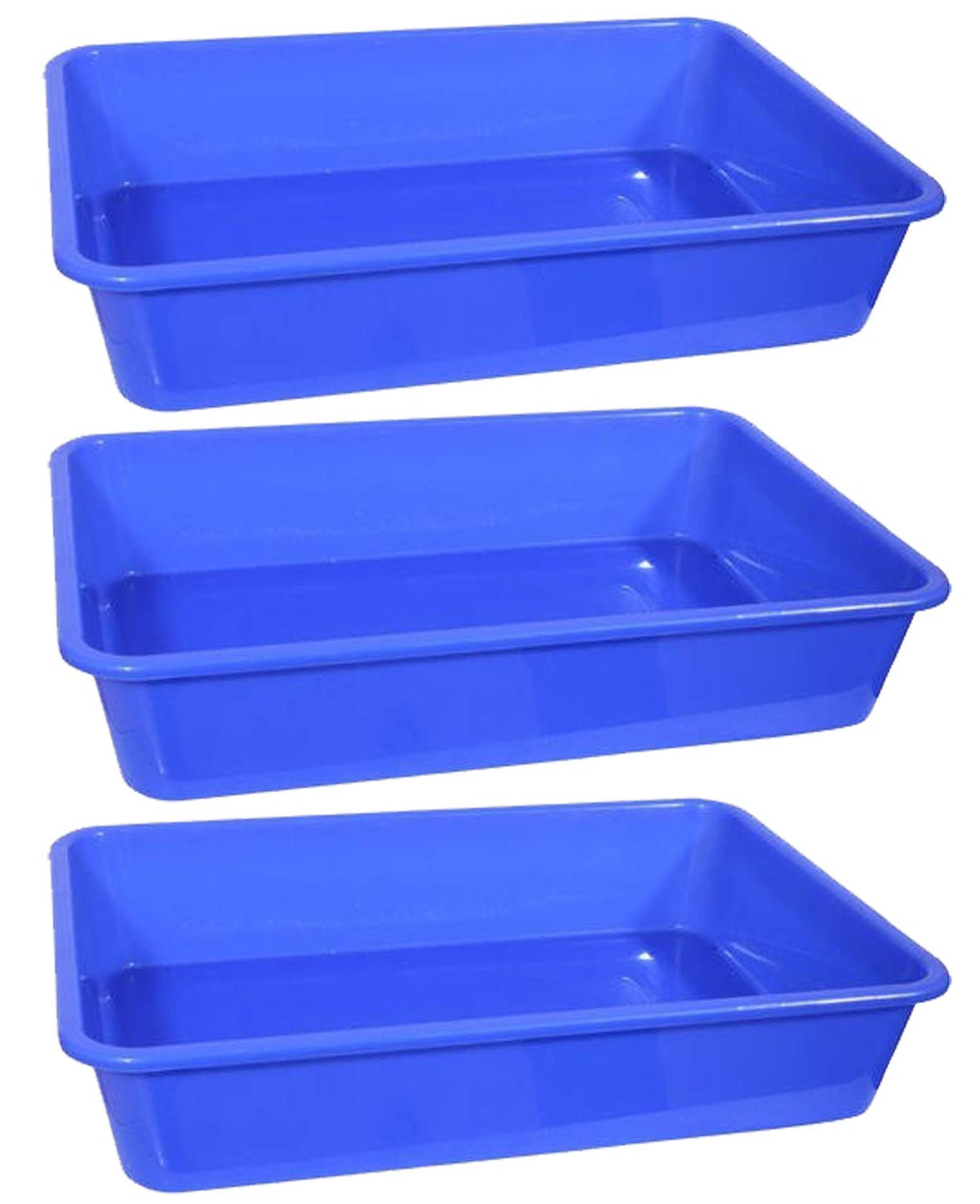 Kuber Industries 3 Piece Plastic Stationary Tray Set, Multi, Standard (CTKTC0081)