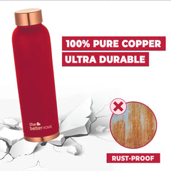 The Better Home 1000 Copper Water Bottle - 900ml | 100% Pure Copper Bottle | BPA Free & Non Toxic Water Bottle with Anti Oxidant Properties of Copper | Maroon (Pack of 100)