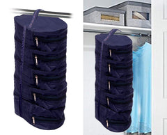 Kuber Industries Waterproof Parachute Hanging Shoe Cover Travelling Shoe Storage Footwear Organiser (Can Keep Upto 5 Pair), Blue - CTMTC039555