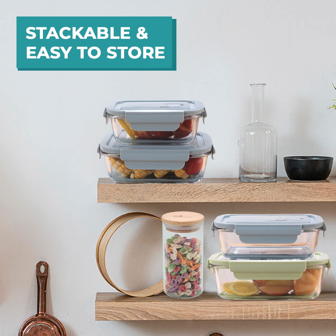 Hemera Glass Glass Food Storage Container Set (4PCS glass