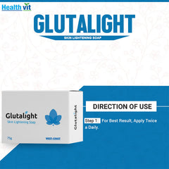 Glutalight Skin Lightening Soap For Reduce Freckles, Age Marks, Acne Spots - 75gm - Pack of 2 (Pack of 50)