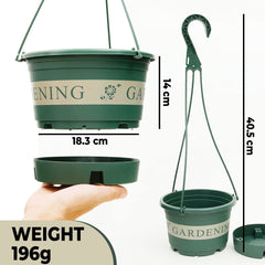 Homestic Flower Pot|Hanging Pots for Plants Balcony Railing|Large|Green