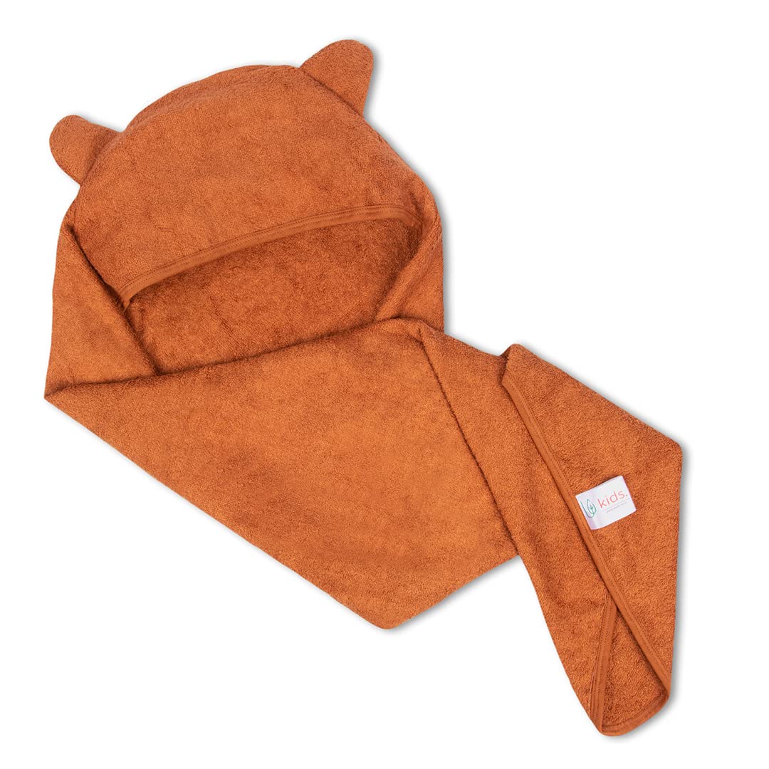 Mush Ultra Soft & Super Absorbent Bamboo Hooded Towel for Kids (1, Brown)