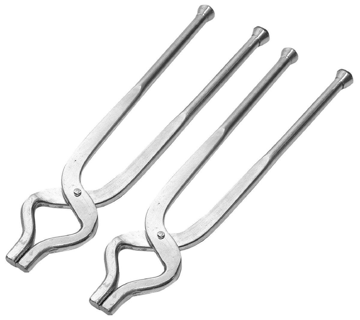 Kuber Industries 2 Pieces Stainless Steel Pakkad, Sansi, Tong, Kitchen Tool pincer, Chimta, Utility Holder (Silver)