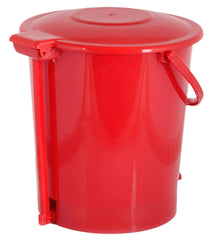 Kuber Industries Plastic Pedal Dustbin/Wastebin With Handle, 10 Liter (Red)-47KM0923