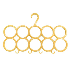 Kuber Industries 10-Circle Plastic Ring Hanger for Scarf, Shawl, Tie, Belt, Closet Accessory Wardrobe Organizer (Multicolour) - CTKTC030738