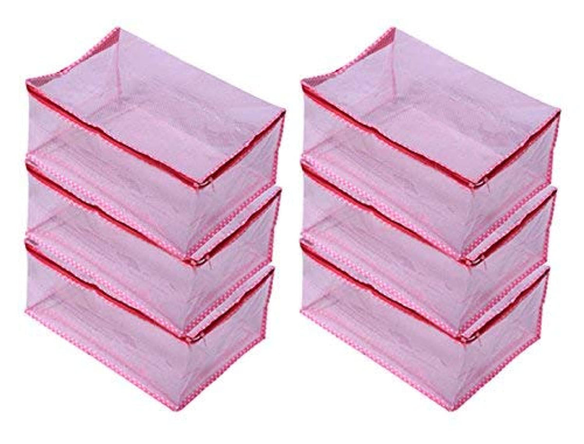 Kuber Industries 6 Piece PVC Saree Cover Set, Pink