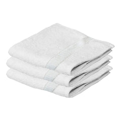 Kuber Industries Size (19" x 38") Cotton Lightweight Towel for Hands, Face, Newborn Babies, Toddlers, Children, Womens and More-Pack of 3 (White), (Model: F_26_KUBMART017078)