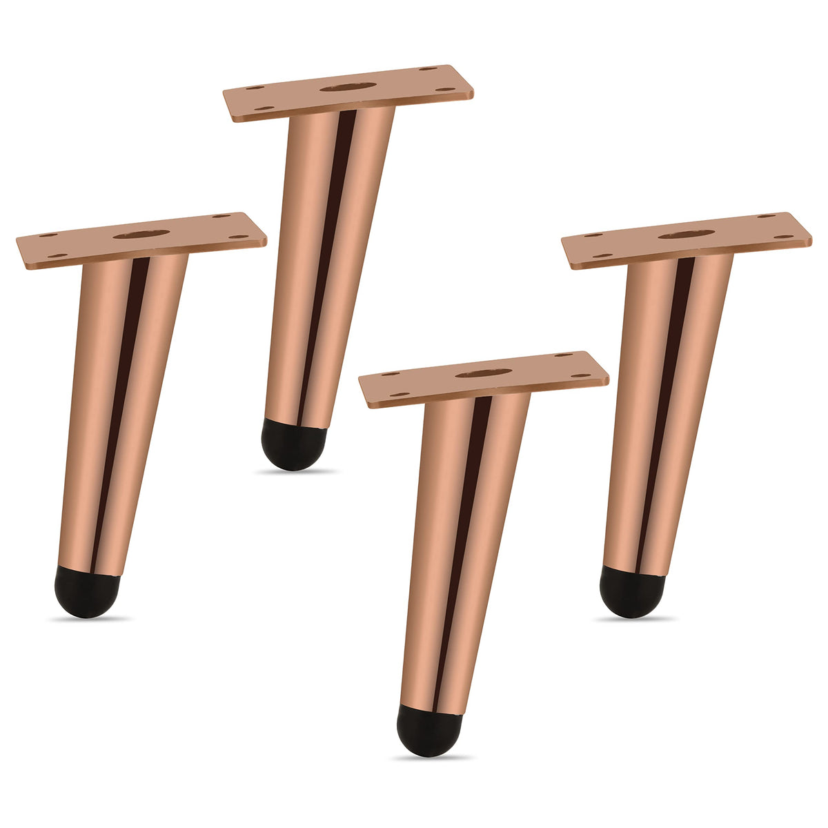 Plantex 4 Inch Sofa Legs for Bed Furniture/Sofa Legs for Table/Sofa Support Legs with Rubber Grip (Rose Gold, 8 Pcs)