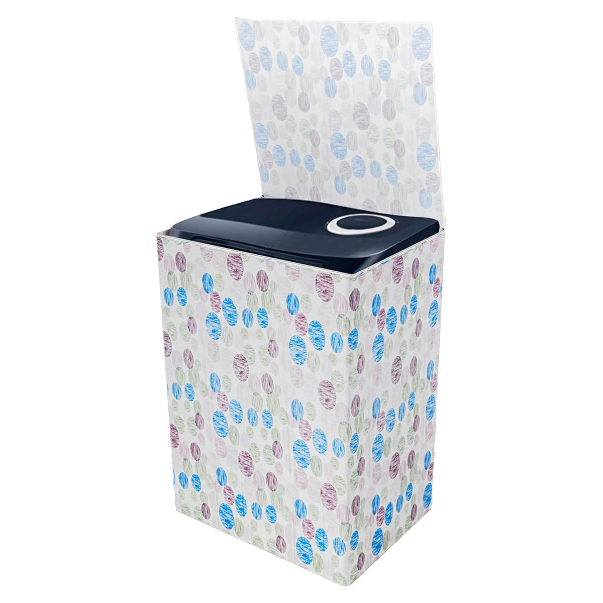Heart Home Washing Machine Cover | Dot Print Washing Machine Cover | Soft PVC Top Load Semi-Automatic Washing Machine Cover | Multi