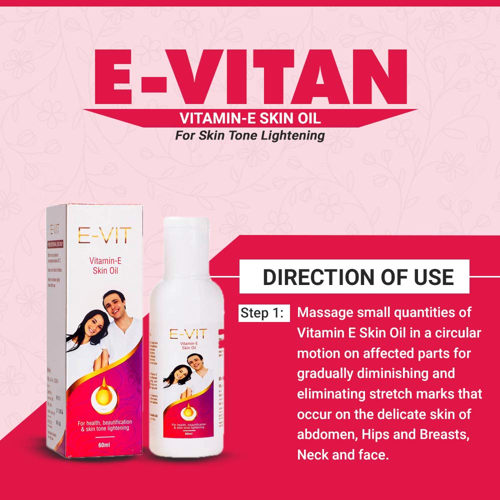 HealthVit E-VIT Vitamin E Skin Oil - 60 ml (Pack of 3)