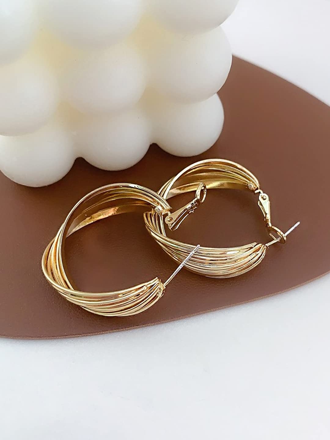 Gold Twisted Hoop Earrings | Twisted Hoops | Women Gold Hoop Earrings - Real Gold Earrings Gold order Hoop Earrings Women Ladies Hoops Earrings