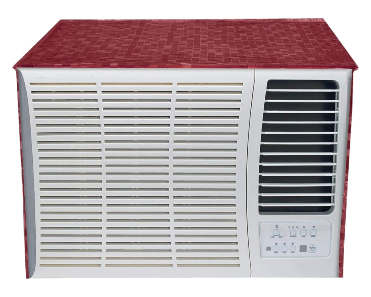 Kuber Industries 3D Design PVC Window AC Cover for 2 Ton Capacity - Maroon (CTKTC01715), Standard