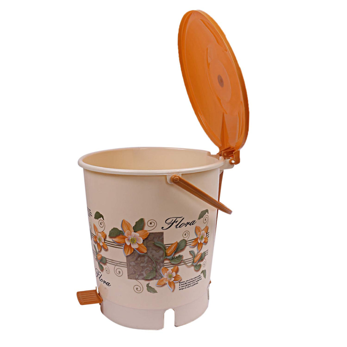 Kuber Industries Virgin Plastic Dustbin Garbage Bin with Handle, 10 LTR (Cream) -CTLTC10863
