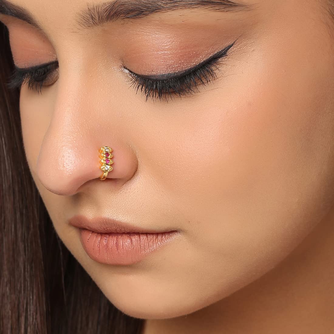 Bollywood Oxidized Silver Plated Lotus Nose Pin, Nose Clip , Nose Ring for  women | eBay