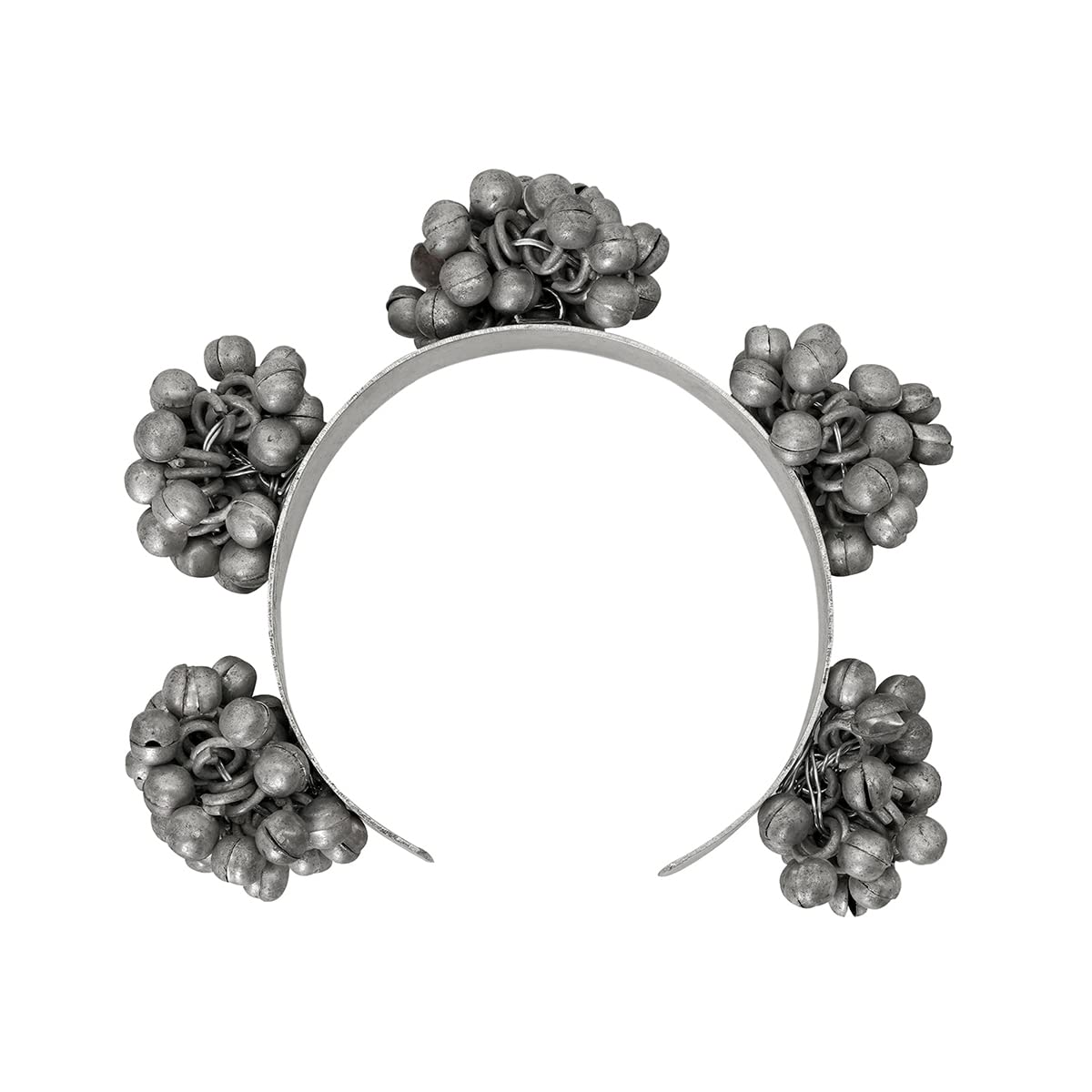 TEEJH Chandhini Silver Oxidised Ghungroo Bracelet For Women