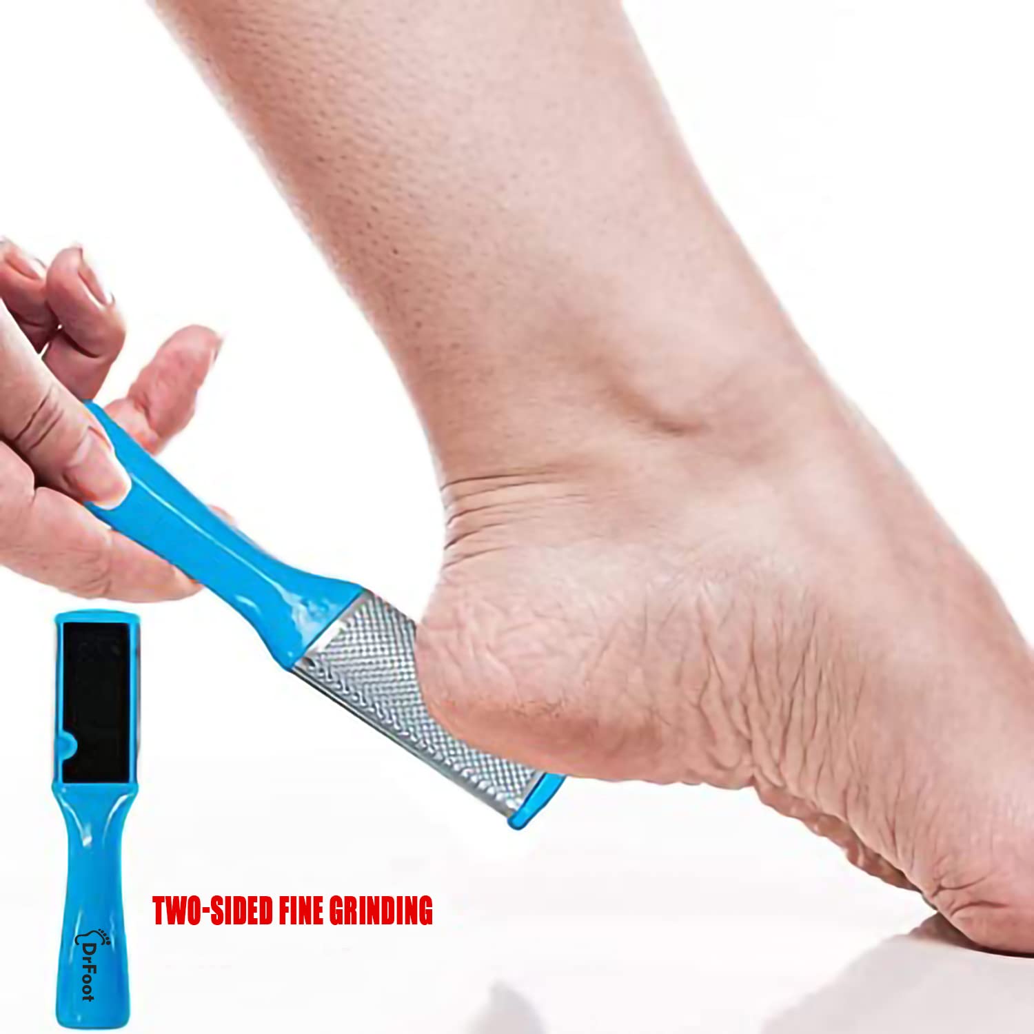 Red Square Double Sided Metal Foot File Scrubber Dead Skin Callus Remo