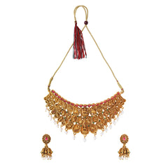 Yellow Chimes Jewellery Set for Women and Girls | Gold Plated Temple Jewellery Set Traditional | Accessories Jewellery for Women | Birthday Gift for girls and women Anniversary Gift for Wife