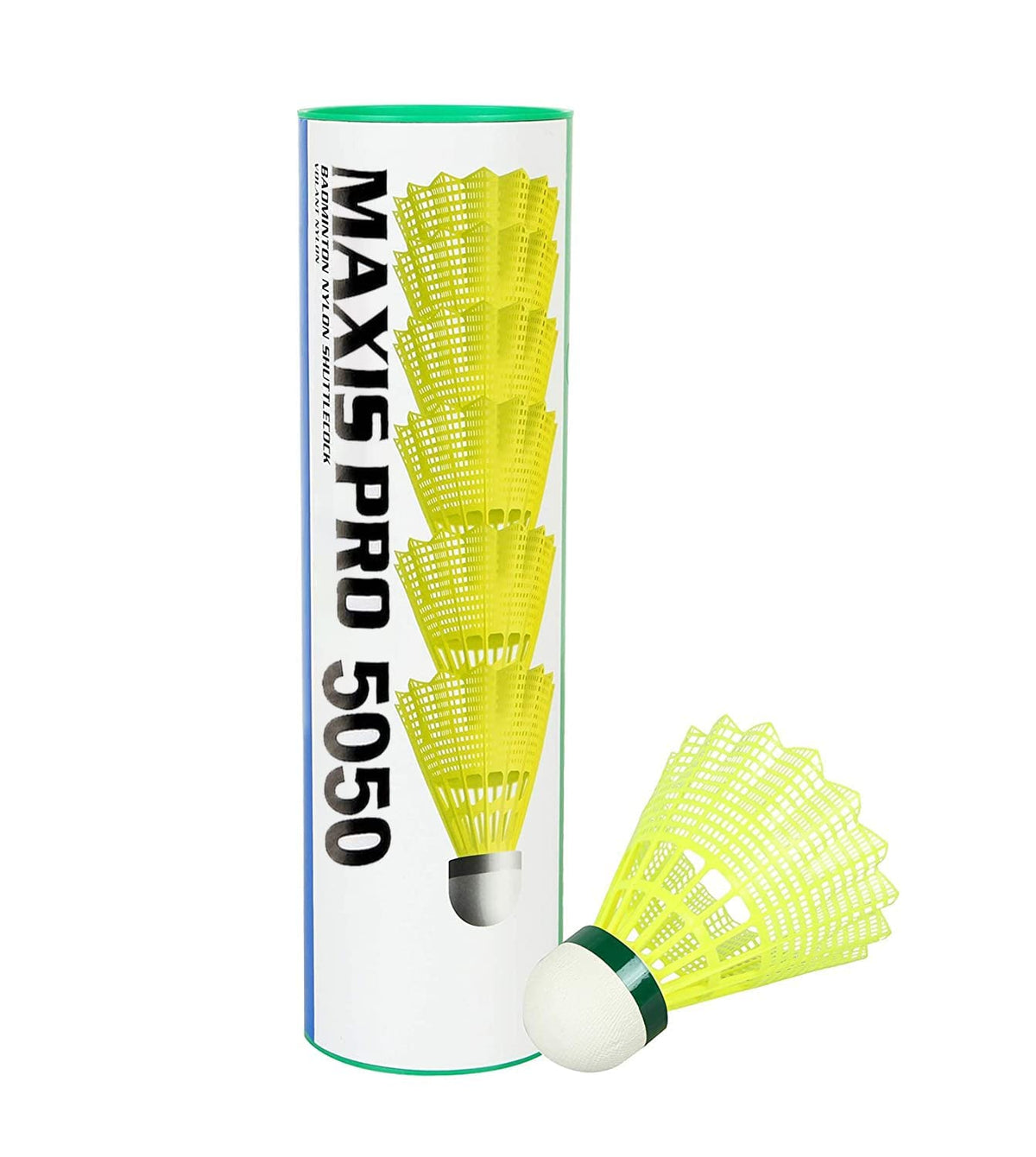 STRAUSS Maxis Pro Nylon Shuttlecock (Pack of 6) | Stable Flight, Fast Recovery & Near Feather Shuttle Performance | Medium Speed, Durable & Less Frequent Replacement, Yellow