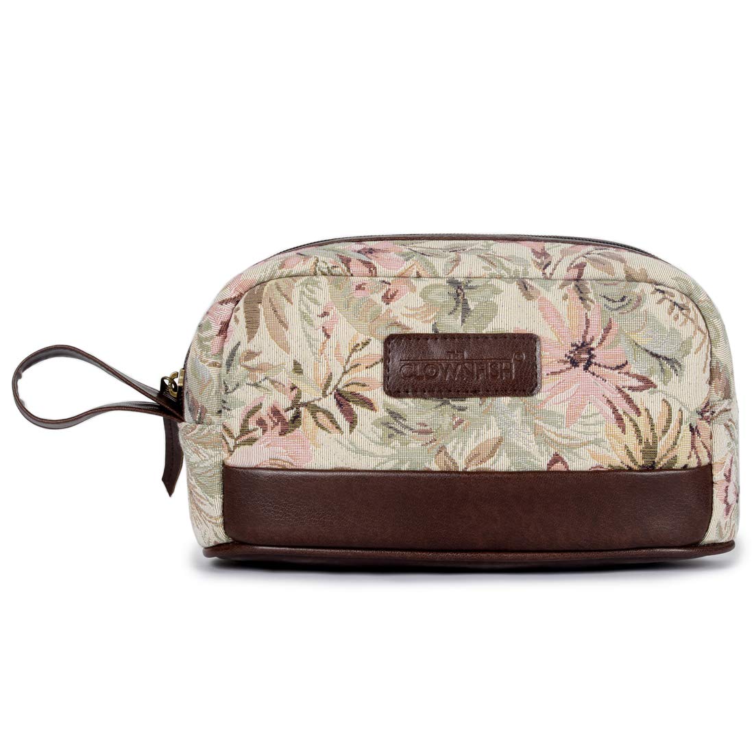 The Clownfish Floral 10 Cms Cosmetic Pouch (S_TCFTKTP-ARBEG_Flory Beige)