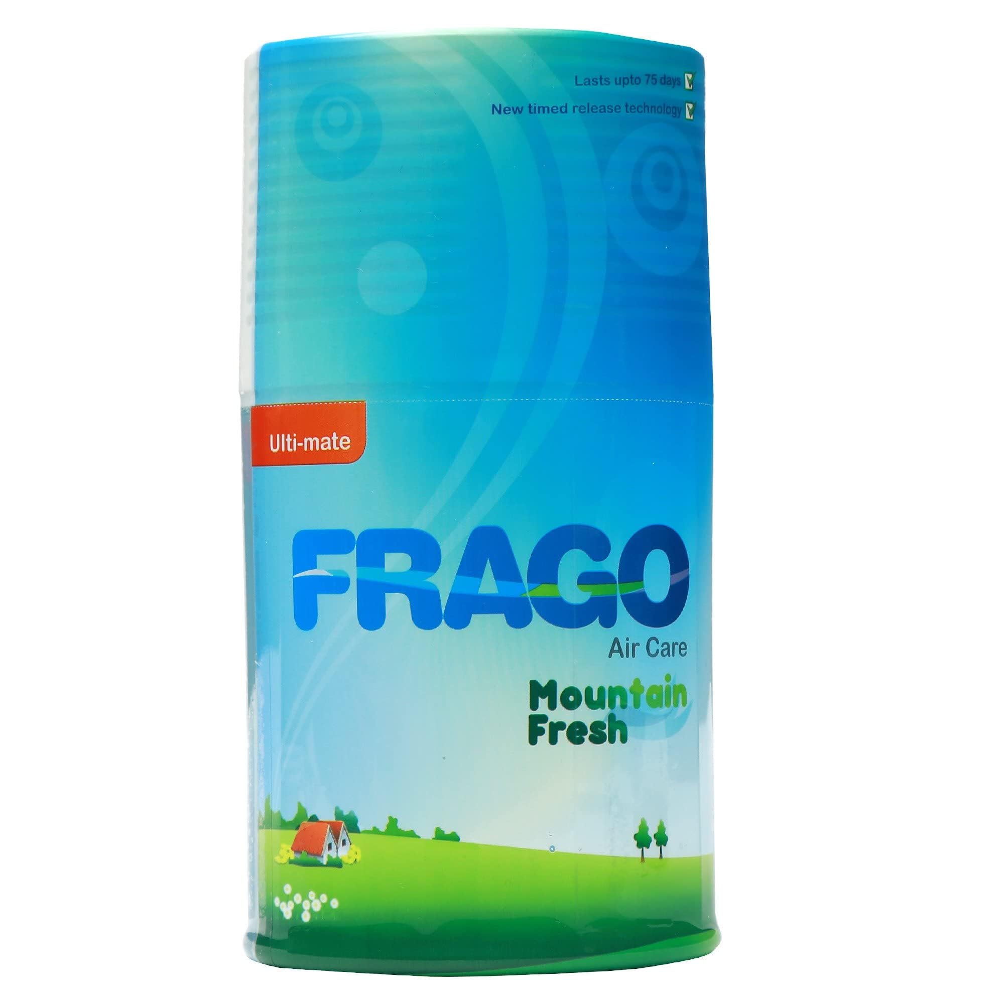 ABSORBIA Frago Ultimate Room Car and Air Freshener with the fragrance of Mountain Fresh pack of 6 | 400ml each Bottle | last upto 75 days (Approx) | Water based