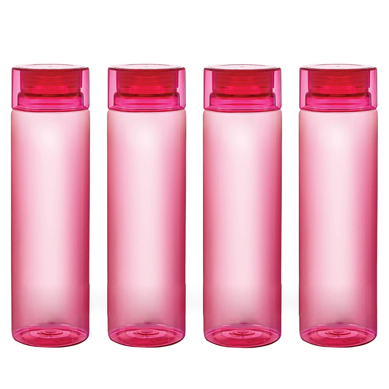 Kuber Industries Plastic Water Bottles -1 Litre Water Bottle | Break Proof, Multipurpose, BPA Free, Ideal for Fridge/Refrigerator | Red, Set of 4