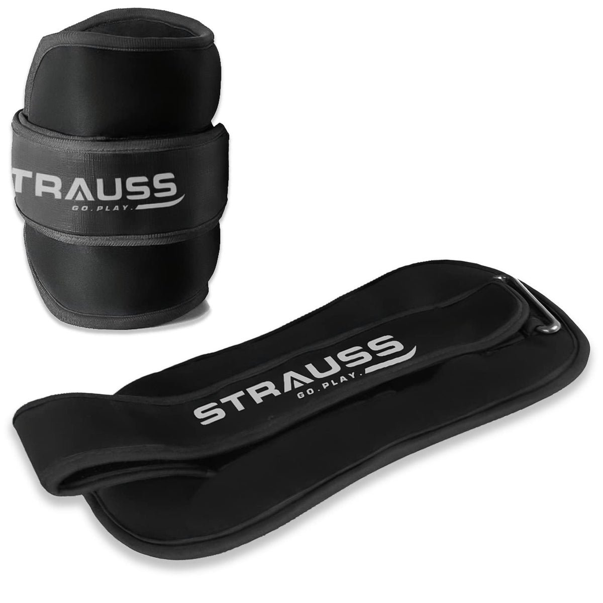 Strauss Ankle Weight-0.5 Kg- Black Pair (Round Belt)