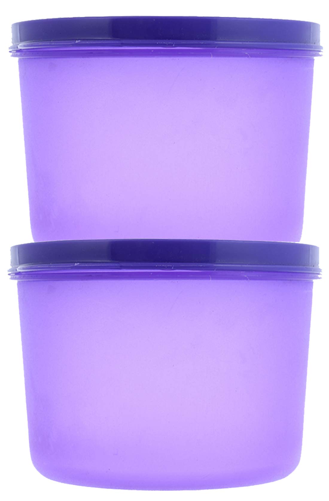 Kuber Industries Plastic 2 Pieces Kitchen Storage Spice Containers, Fridge Container, Food Utility Box, Food Storage Containers Jars 600 Ml (Purple) - CTLTC043917