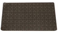 Kuber Industries Leather Checkered Design Non Slip Bathroom Mat with Suction Cups (White)