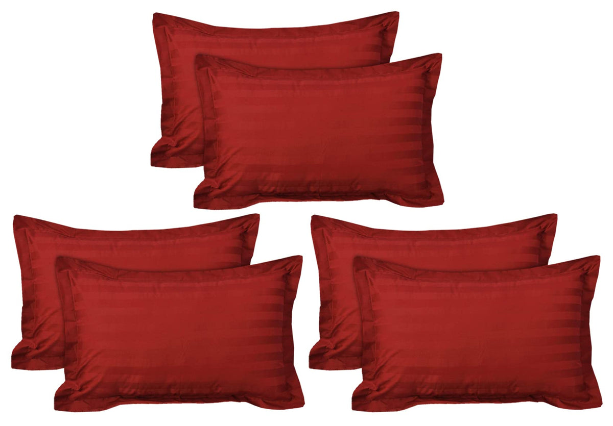 Kuber Industries Lining Design Cotton Pillow Cover- 18x28 Inch, Set of 6 (Red)-HS43KUBMART26788