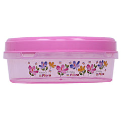 Kuber Industries Floral Design Plastic 3 Pieces Food Saver Container Set 1000, 2000 & 3000 ML (Pink)